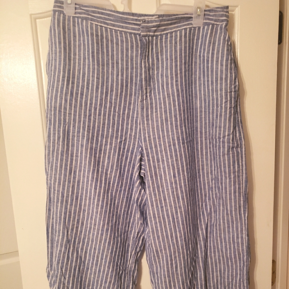 Lauren Conrad Wide-Leg Linen-Blend Trousers